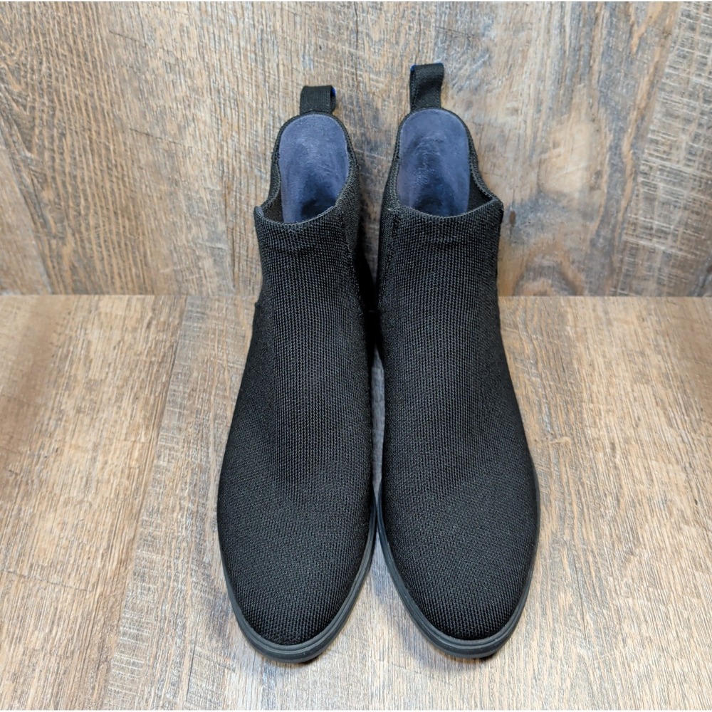 Rothy's The Lug Chelsea Boots Womens Size 9 Onyx Black Knit Modern Pull On - Picture 4 of 14